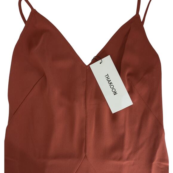 Thakoon Rust Sleeveless Midi Slip Dress Size 2 - Picture 4 of 16